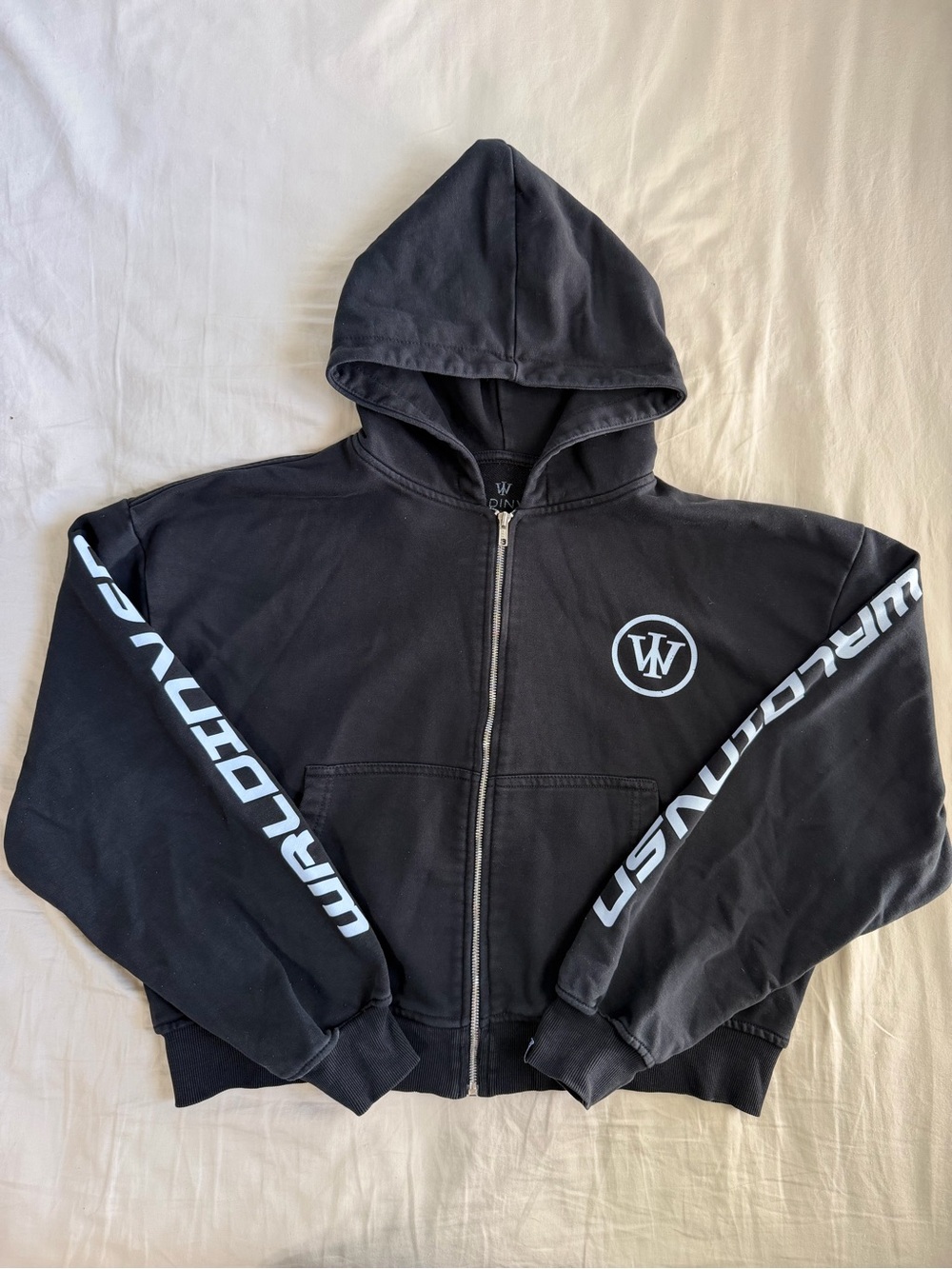 Black WRLDINVSN Zip-Up Hoodie
